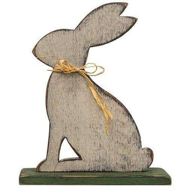 Wood Rabbit on Base - The Fox Decor